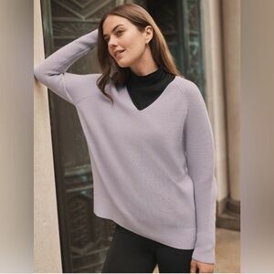 Athleta Hanover V Neck Knit Sweater